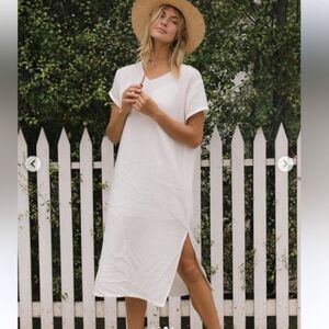 Jenni Kayne Cypress Caftan White Gauze Dress